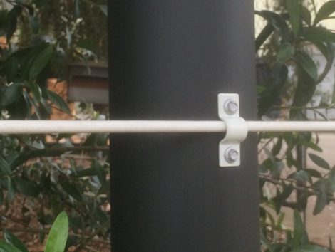 white bracket - plastic coated fencing wire